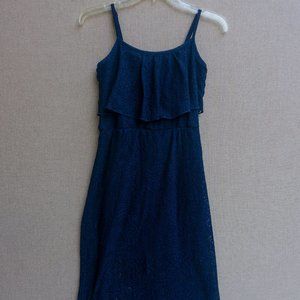 Bailey Blue Navy Mesh/Lace Maxi Dress